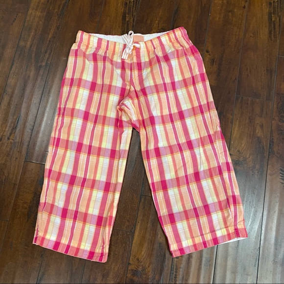 Xhilaration Pink & Orange Plaid PJ Pants & Tee Set Size Small/Medium - Picture 2 of 5
